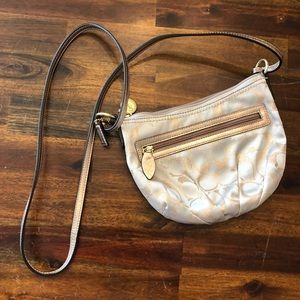 Gold Coach purse cross body